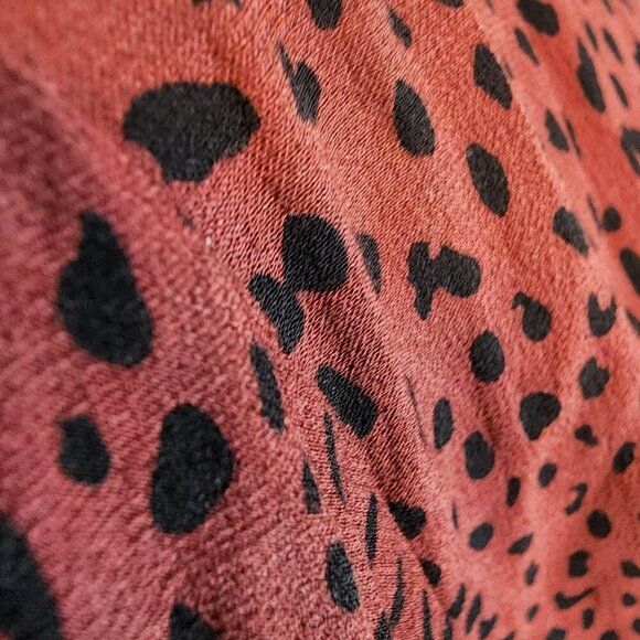 Rails Jumpsuit Size Medium Rust Spotted Wide Leg Belted One Piece Romper Excelle - Picture 13 of 14